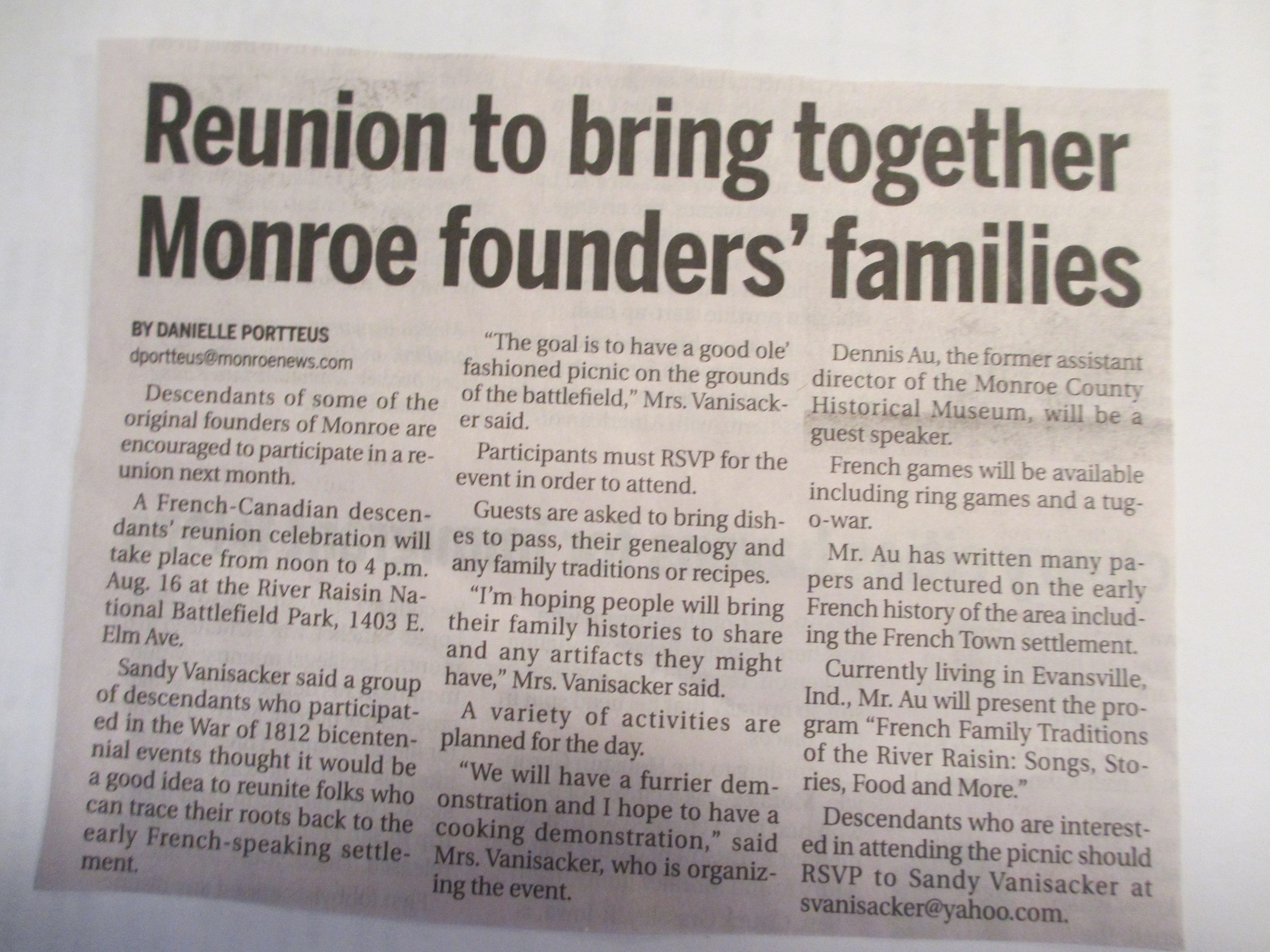 French-Canadian Descendants Renion
